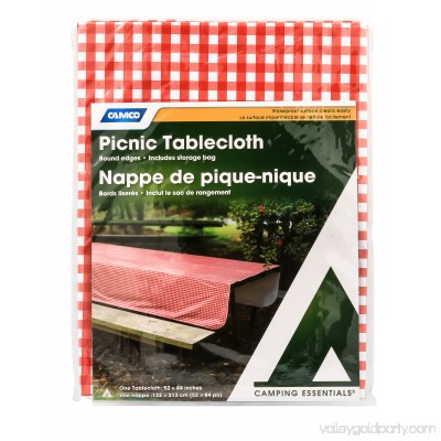 Camco 51019 Red and White Vinyl Tablecloth 554500065